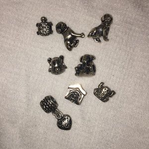 Dog/frog/turtle false pandora charms